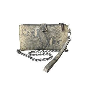Michael Kors Y2K Snake Embossed Metallic Clutch | Chain Strap Reworked Mini Bag